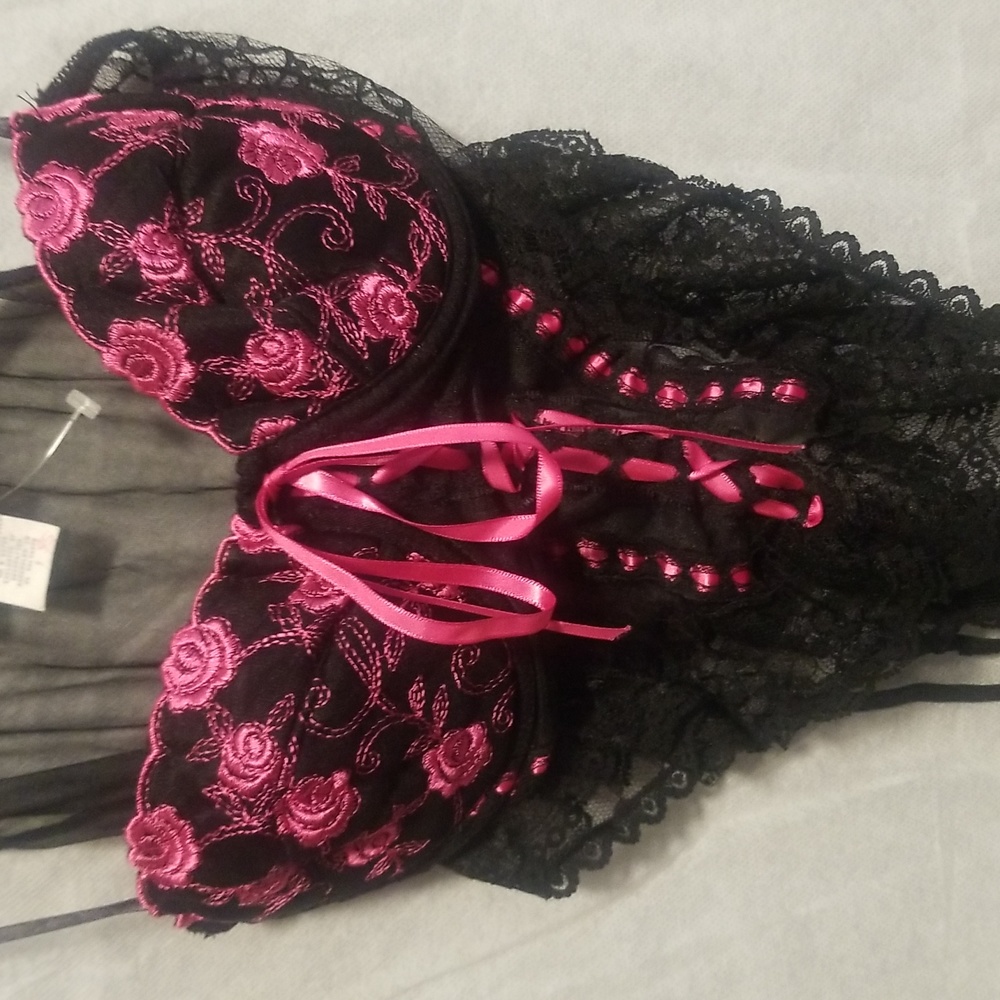 Sexy bodysuit and plaid mini mini skirt.